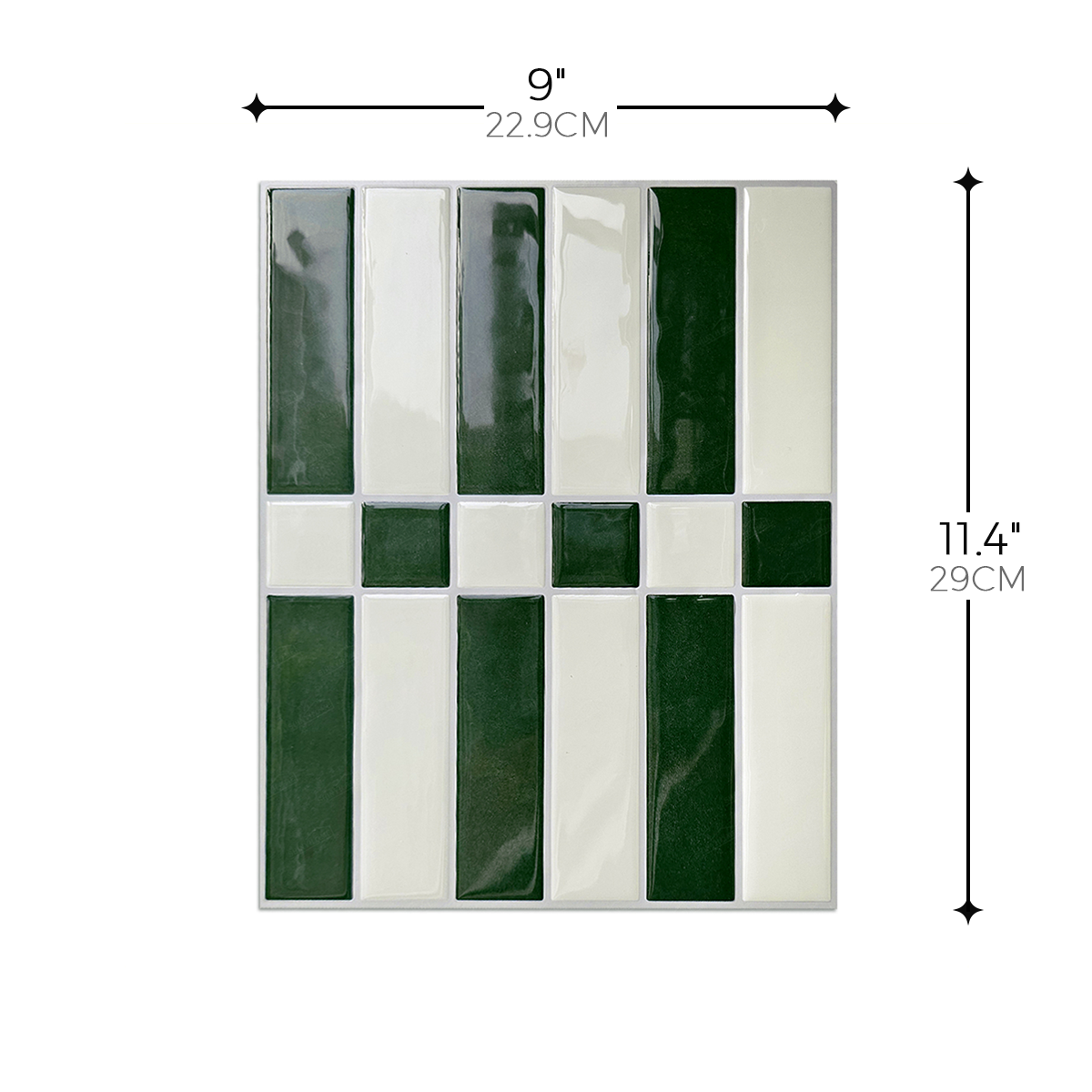 Linear Tile – Dark Green & Cream