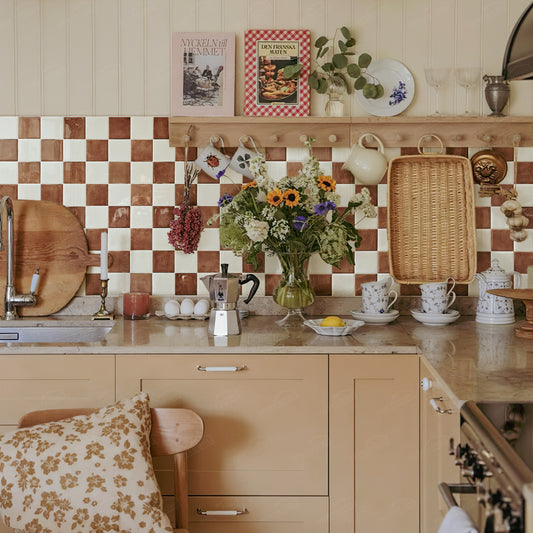Checker Tile – Cocoa Cream
