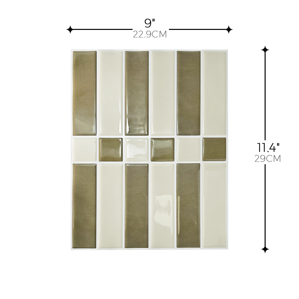 Linear Tile – Sage Olive & Cream
