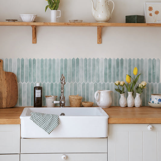Picket Tile – Watercolor Sage Green