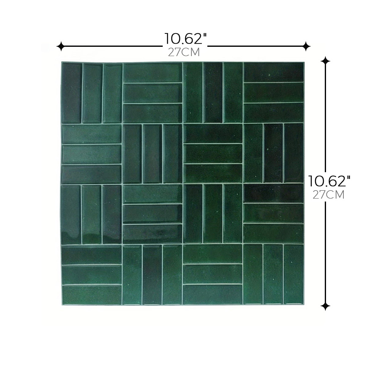 Basketweave Tile – Deep Forest Green