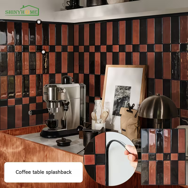 Linear Tile – Rust & Black