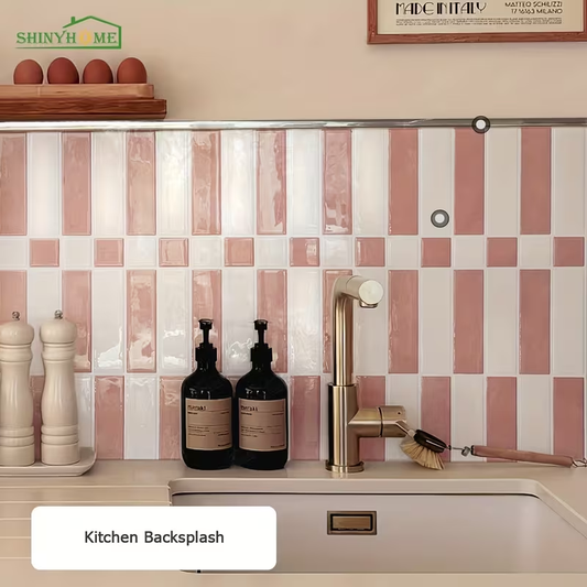 Linear Tile – Dusty Pink & White