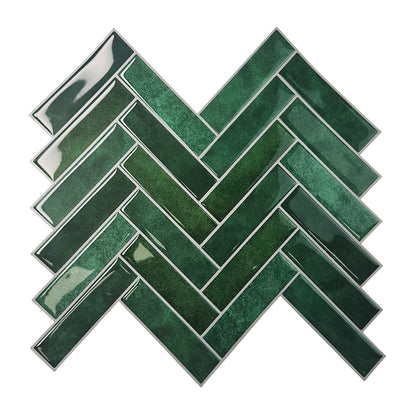Green Herringbone Tile