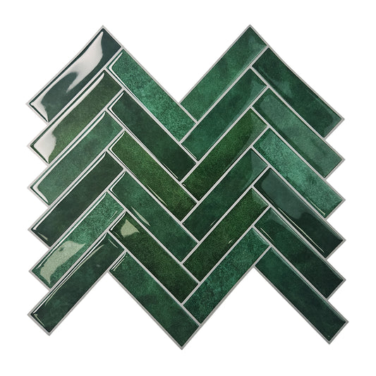 Green Herringbone Tile