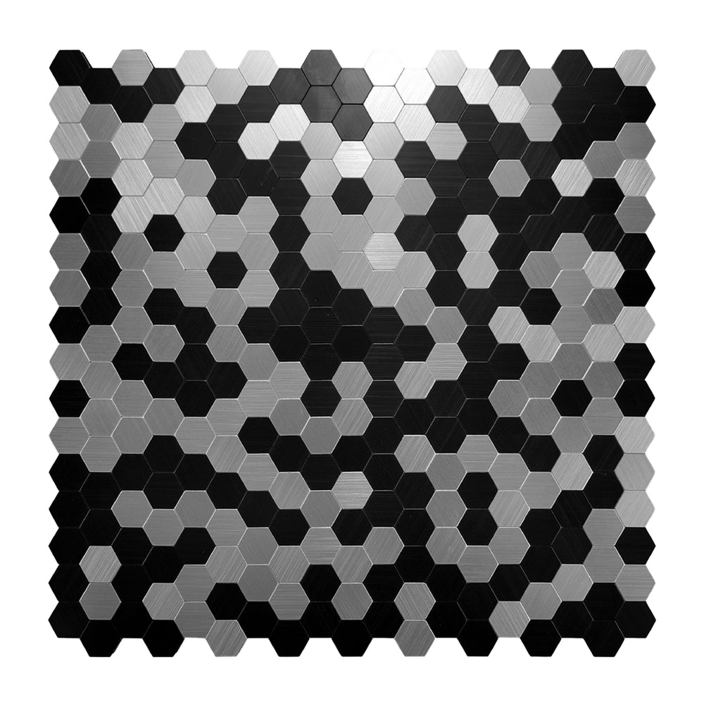 Metal Hex Mosaic – Black & Silver