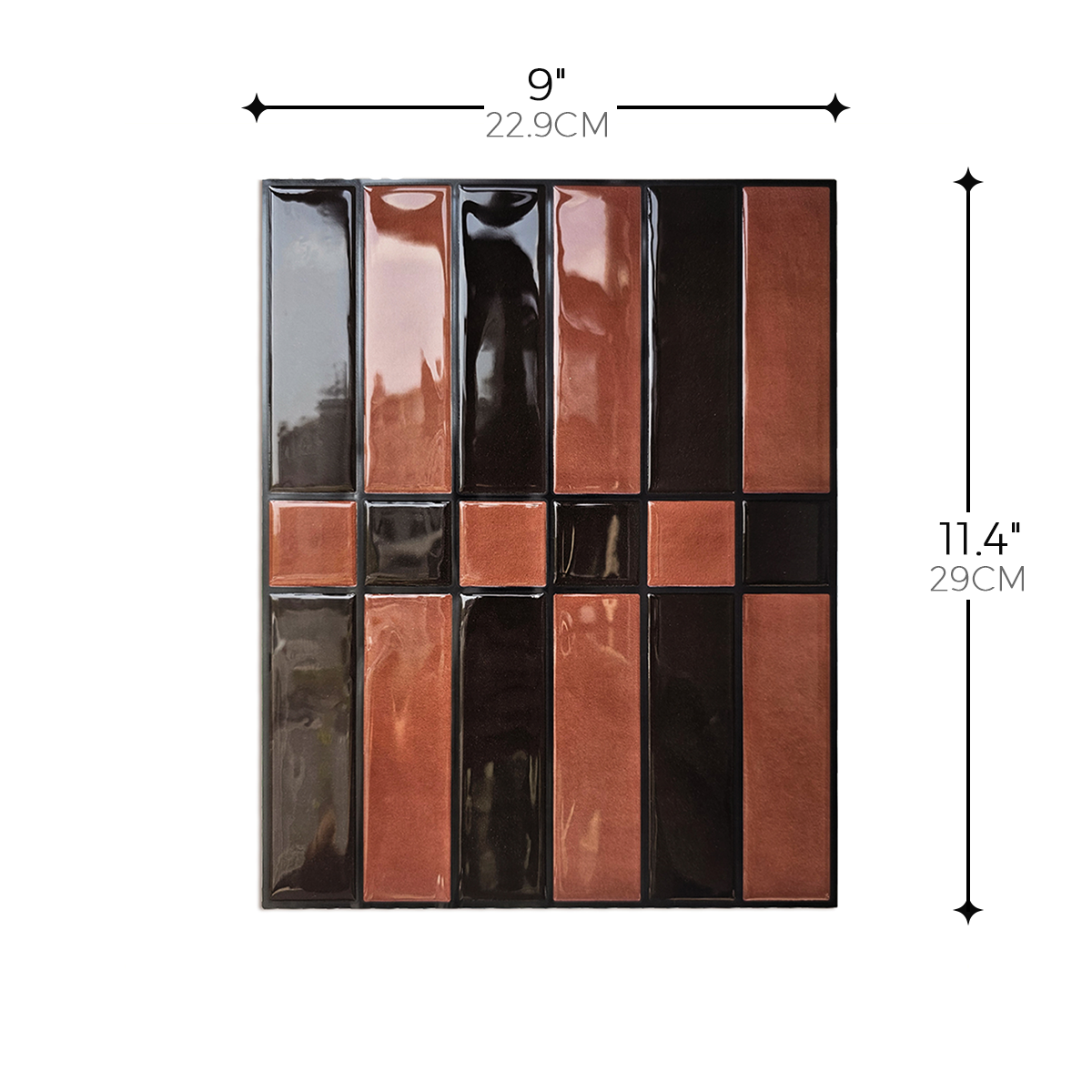 Linear Tile – Rust & Black