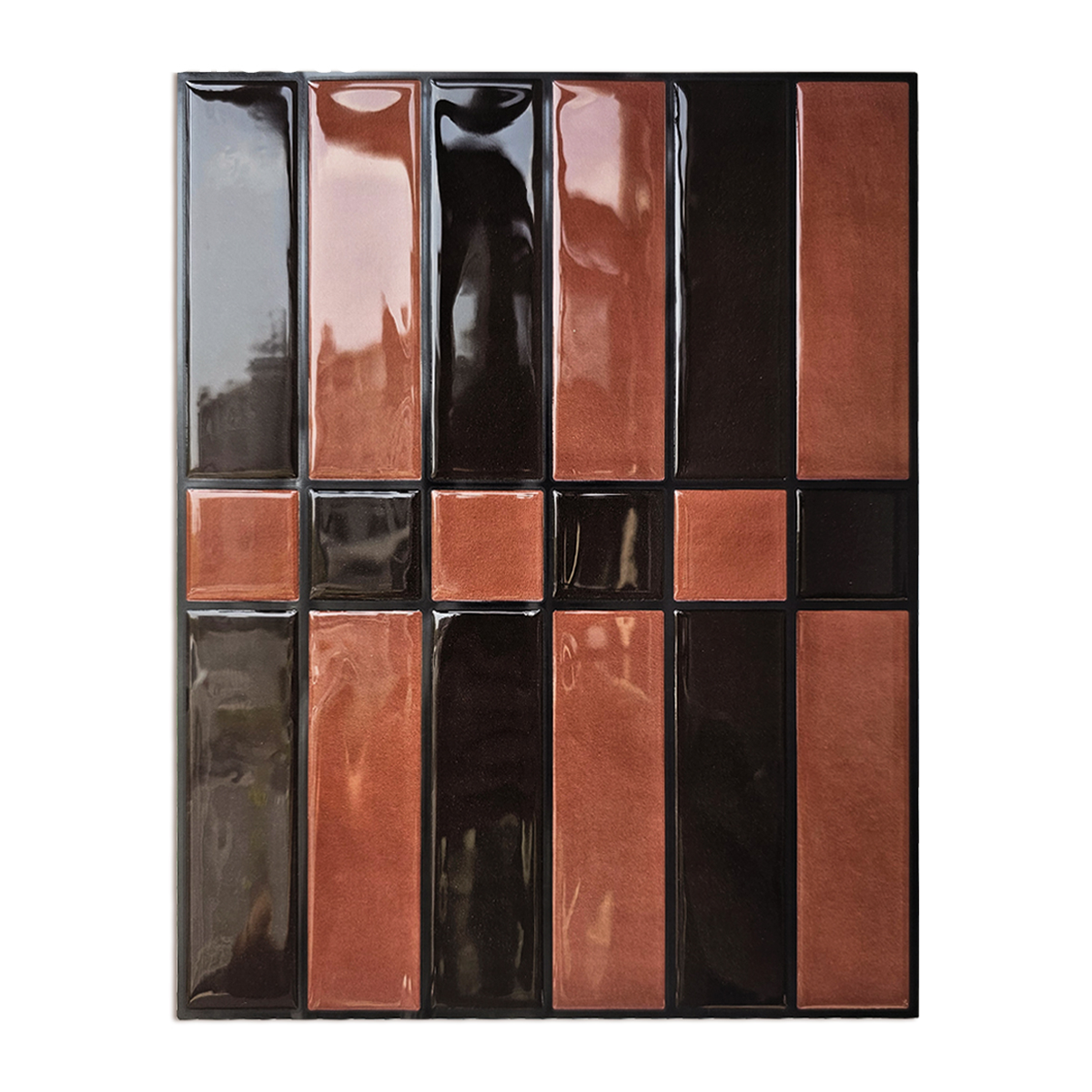 Linear Tile – Rust & Black
