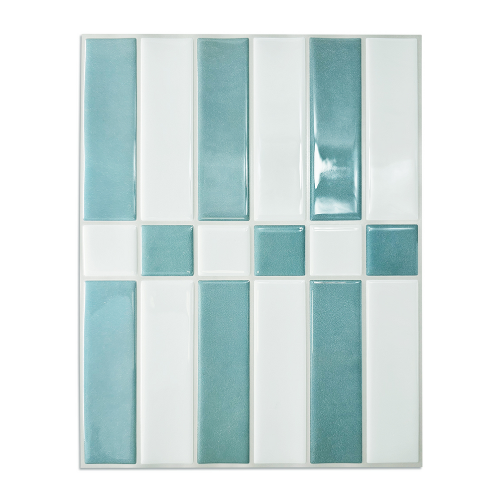 Linear Tile – Mint Teal & White