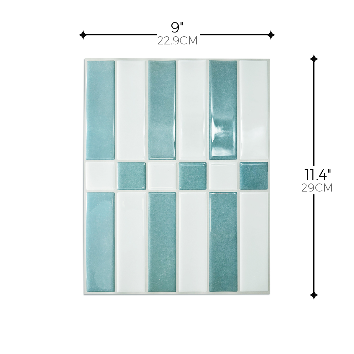 Linear Tile – Mint Teal & White