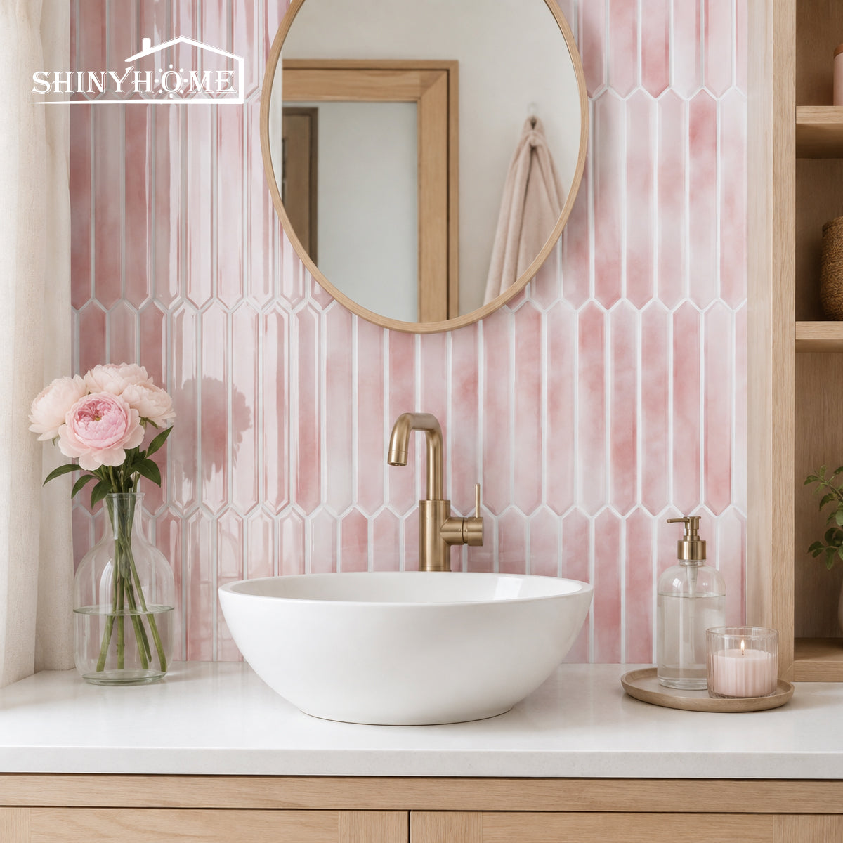 Picket Tile – Dusty Blush Watercolor Pink
