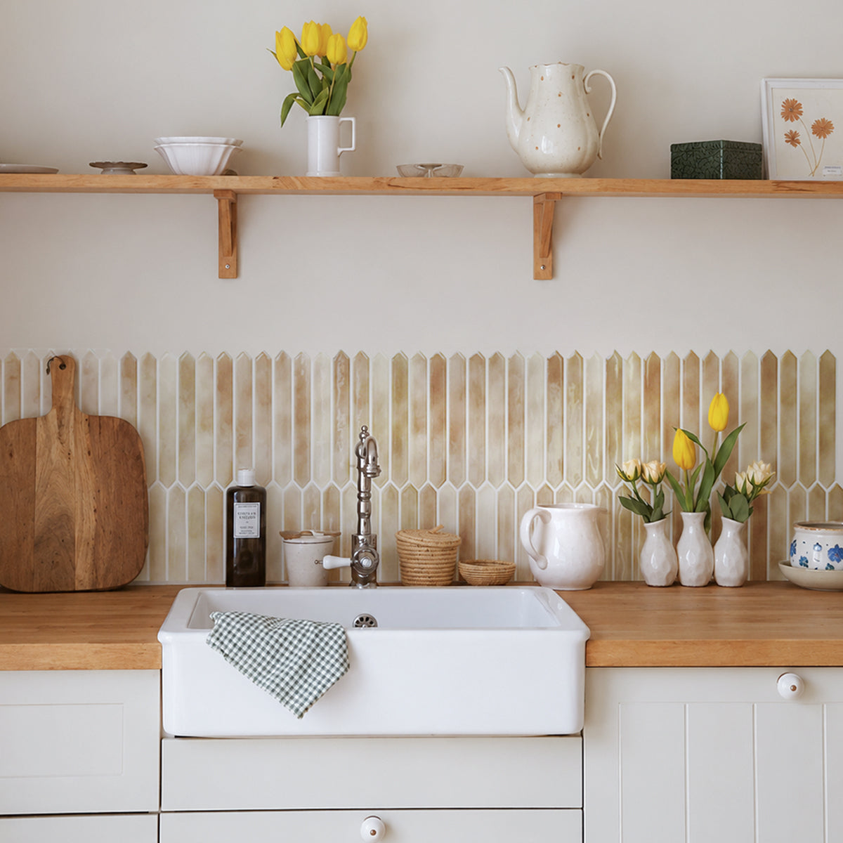 Picket Tile – Watercolor Taupe Brown