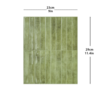 Azulejo lineal verde oliva