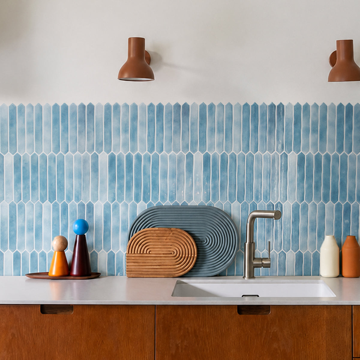 Picket Tile – Watercolor Sky Blue