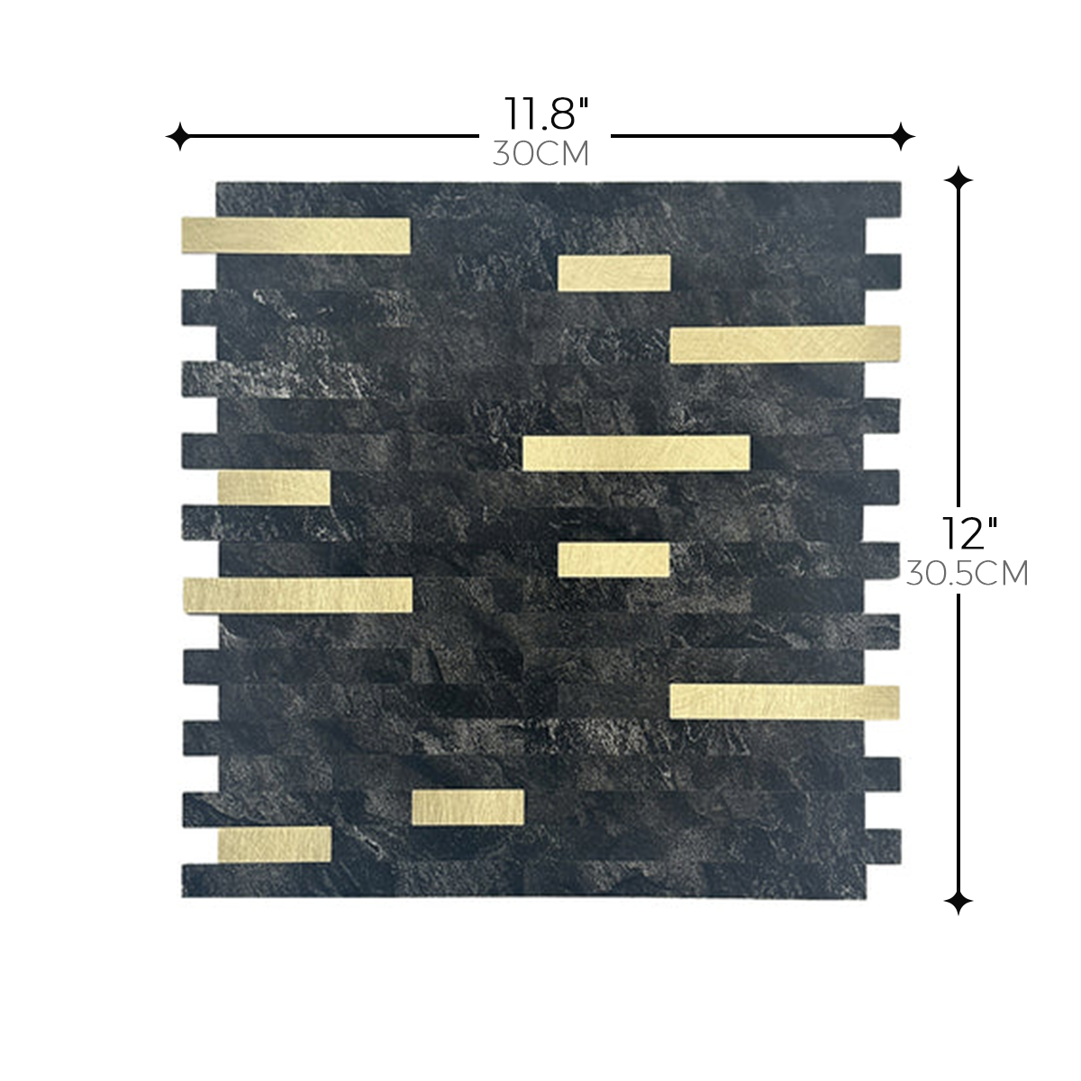 Mosaic Tile – Black Stone & Gold