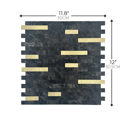 Mosaic Tile – Black Stone & Gold