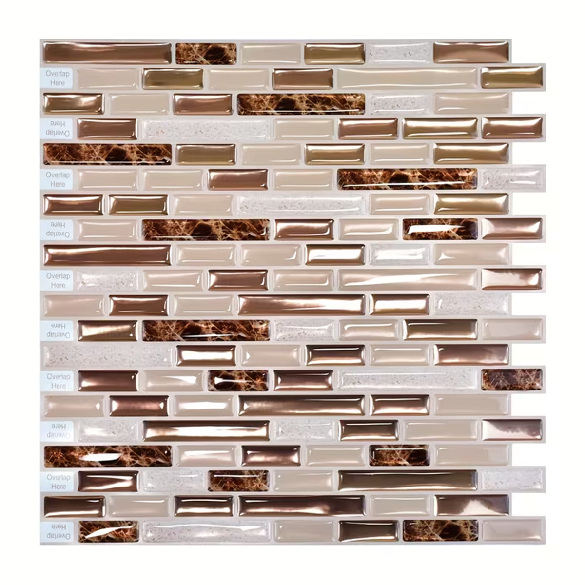 Long Mosaic Tile – Gold Marble Texture