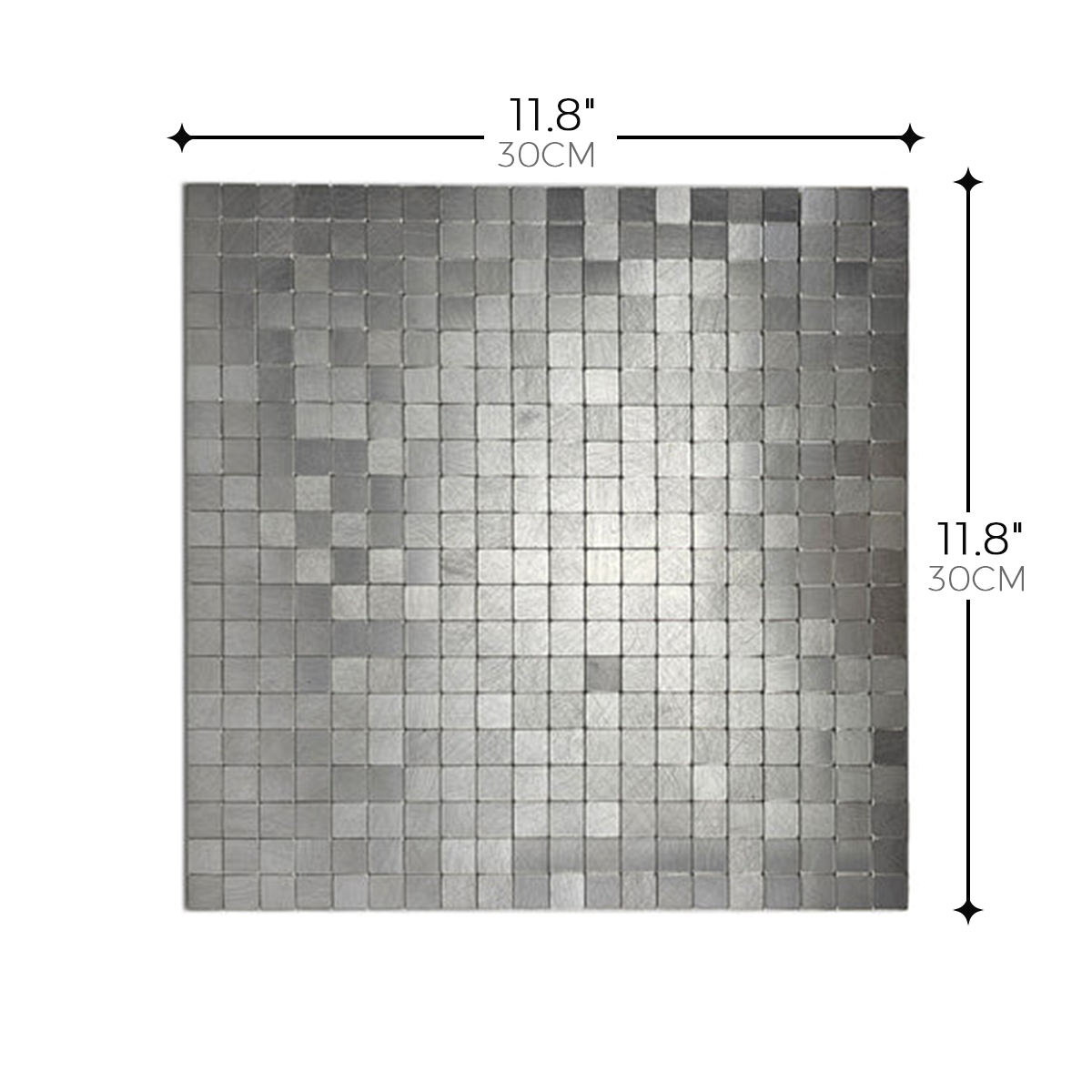 Mosaic Tile – Silver Brushed Metal