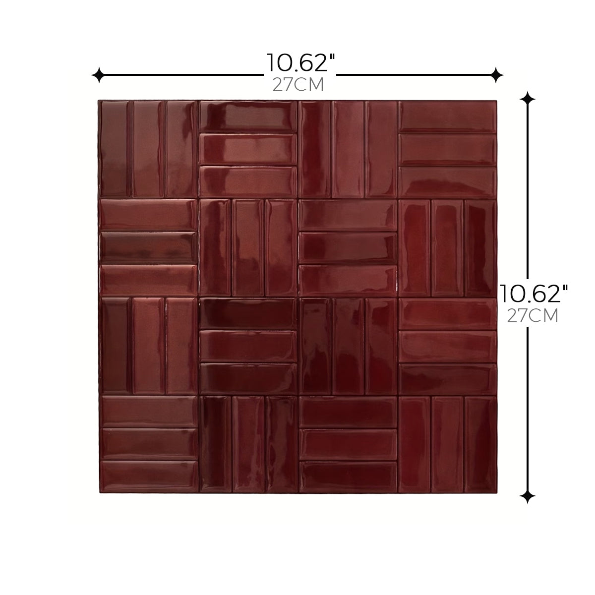 Basketweave Tile – Burgundy Merlot