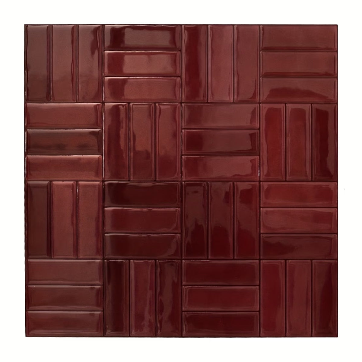 Basketweave Tile – Burgundy Merlot
