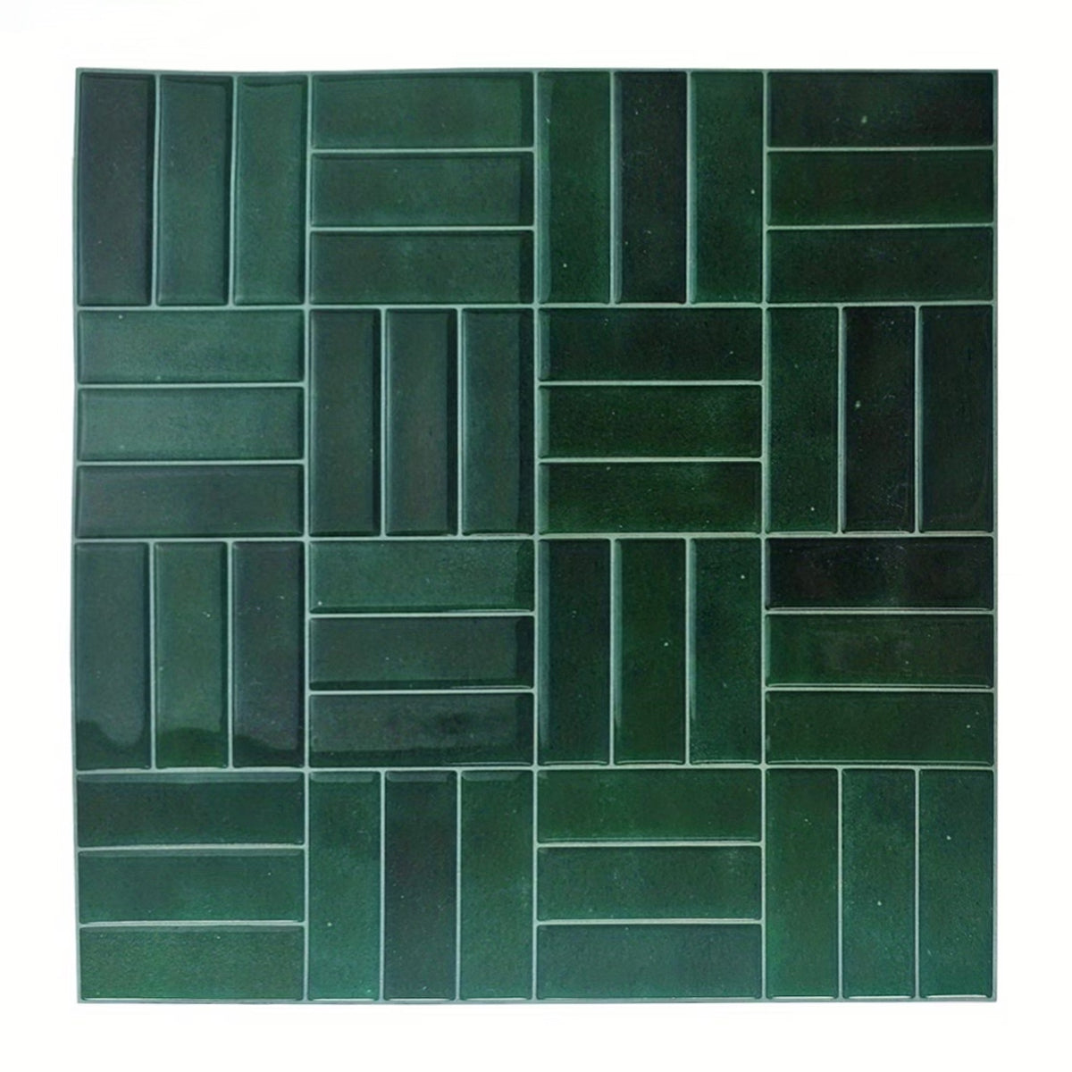 Basketweave Tile – Deep Forest Green