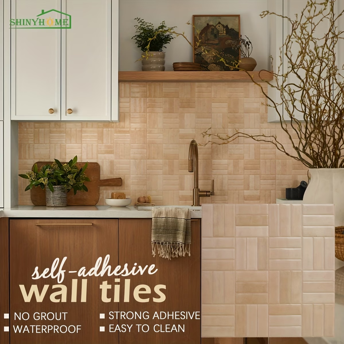 Basketweave Tile – Warm Sand Beige