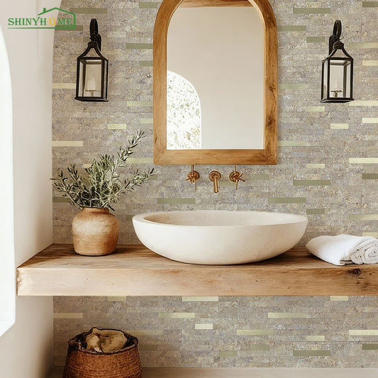 Gold Rock-Texture Mosaic Wall Panel