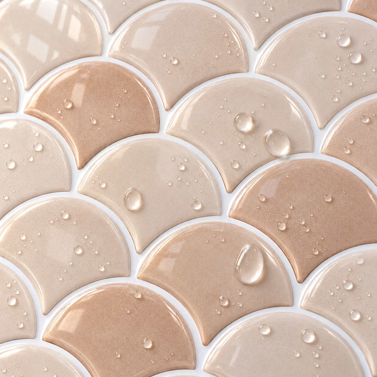 Fischschuppenfliese – Warm Beige Haze
