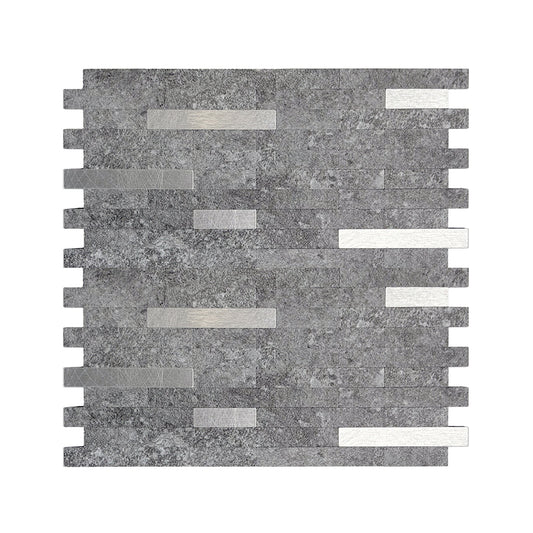 Gray rock texture mosaic wall panel