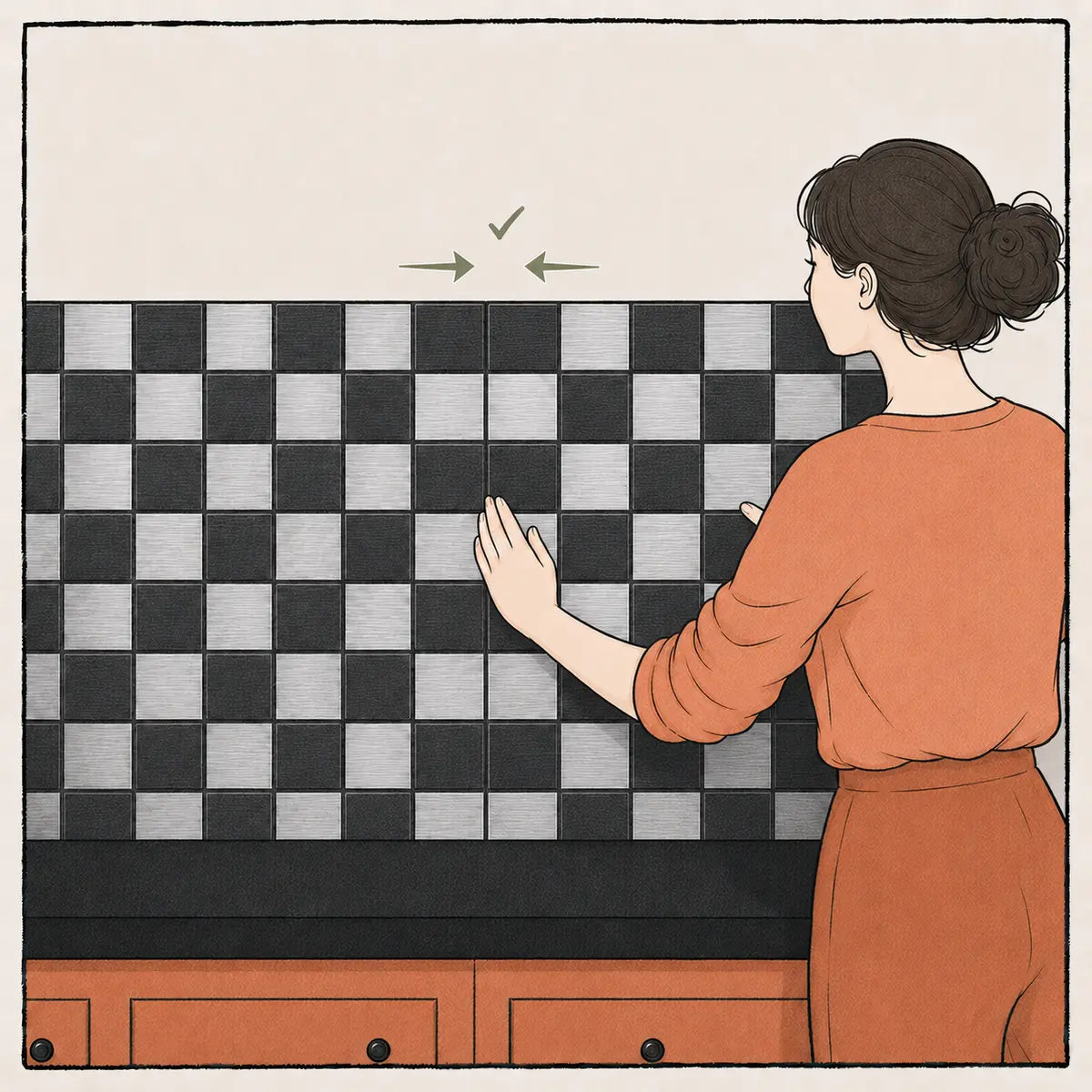 Joining two metal mosaic sheets flush edge to edge without overlap