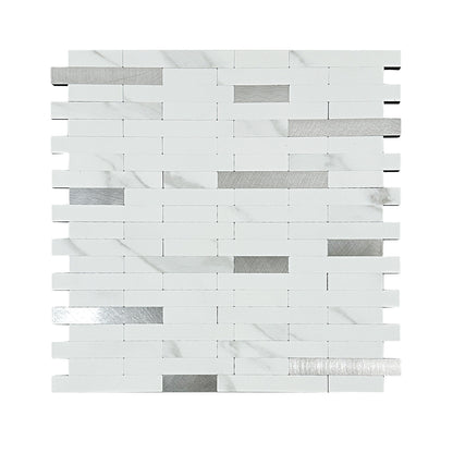 Marble-effect mosaic wall panels