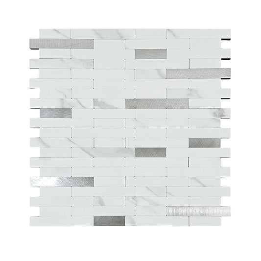 Marble-effect mosaic wall panels