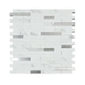 Long Metal Mosaic Tile – White&Sliver Marble